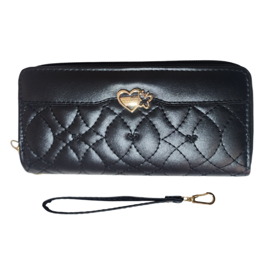 Billetera de cuero sintético con doble cierre