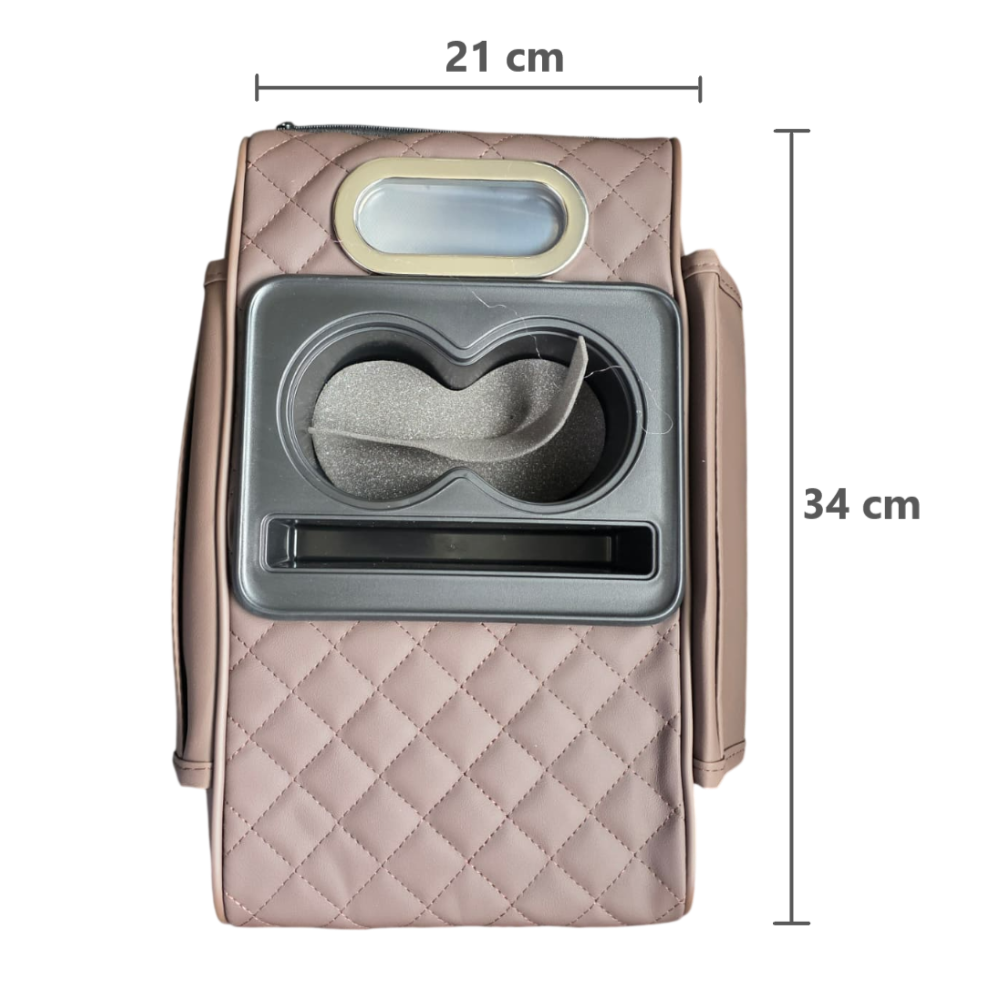 Caja de almacenamiento para auto portavaso porta servilleta y teléfono - Marrón