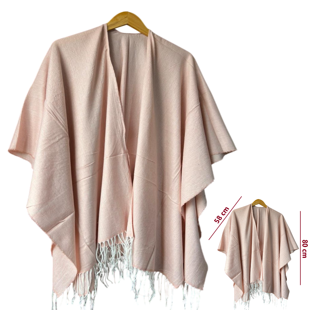 Capa Poncho Pashmina para mujer de invierno Casual / Beige / Talla única