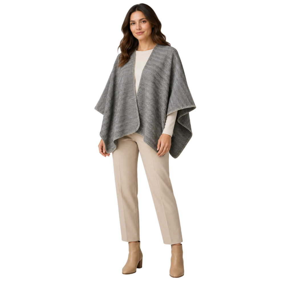 Capa Poncho Pashmina para mujer de invierno Casual / Beige / Talla única