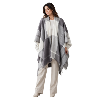 Capa Poncho Pashmina para mujer de invierno Casual / Beige / Talla única