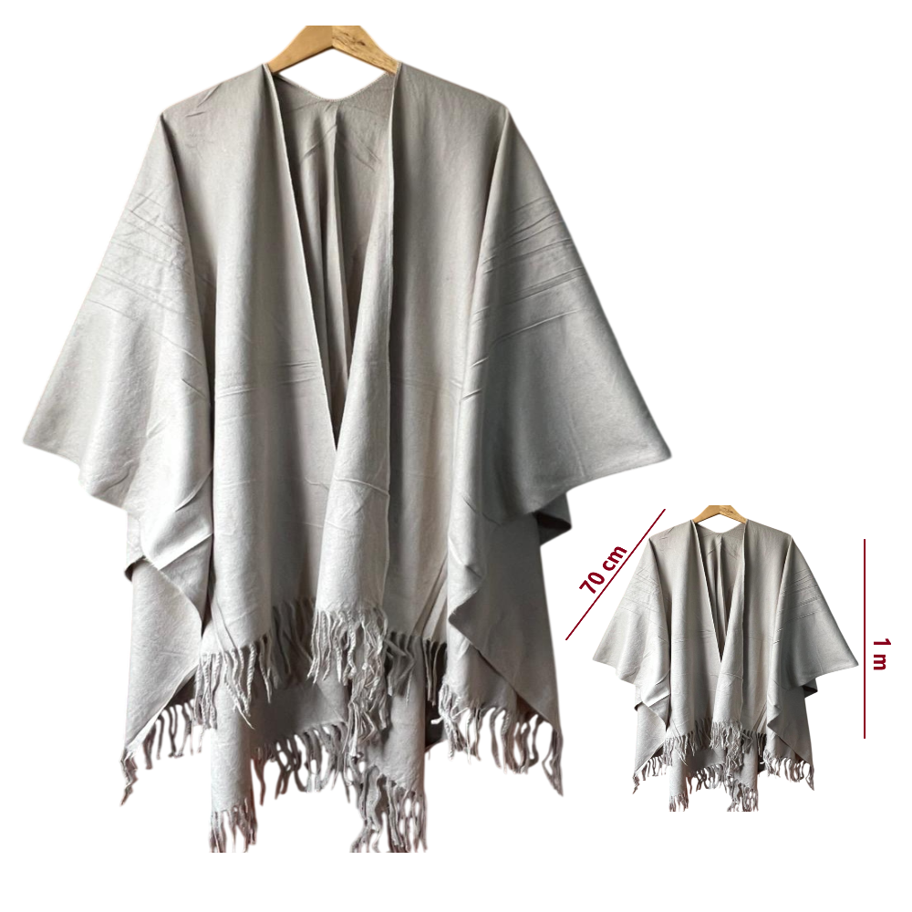 Capa Poncho Pashmina para mujer de invierno Casual / Beige / Talla única