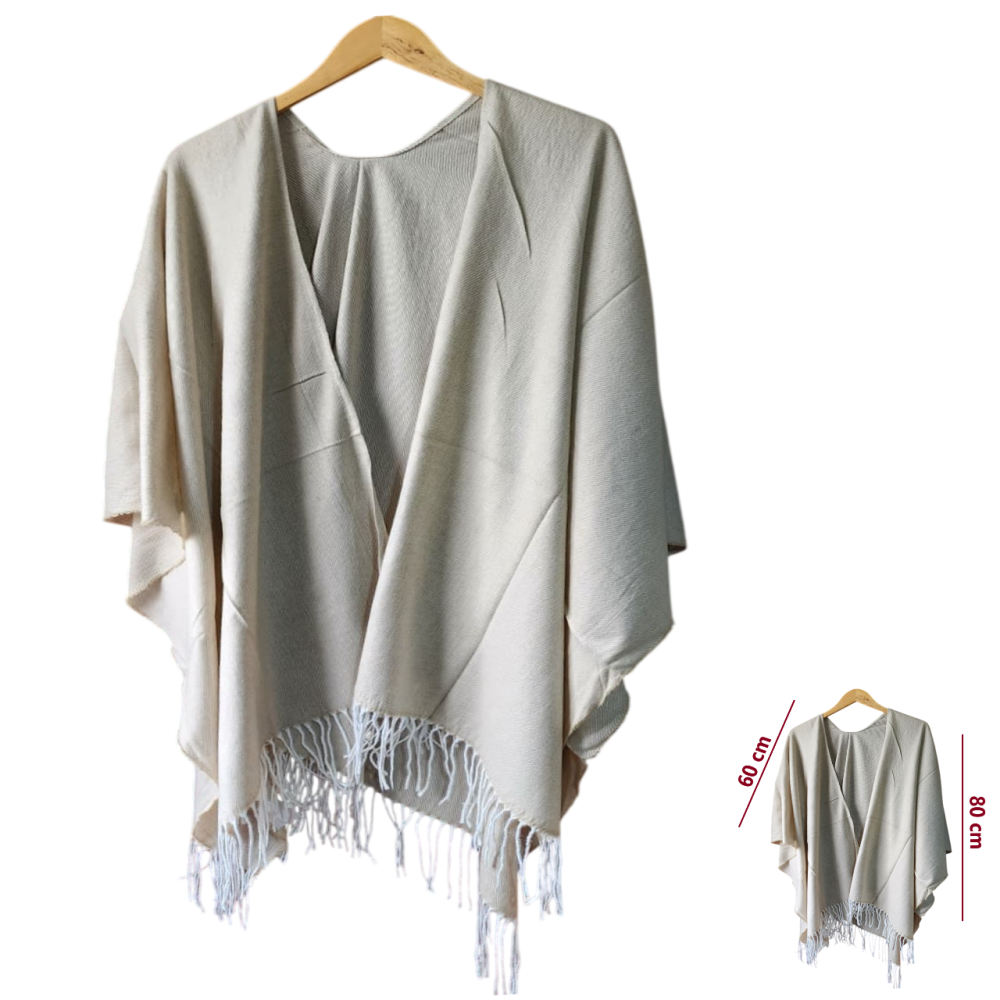 Capa Poncho Pashmina para mujer de invierno Casual / Beige / Talla única
