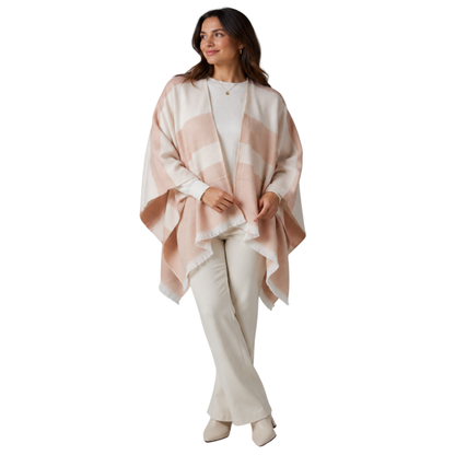 Capa Poncho Pashmina para mujer de invierno Casual / Beige / Talla única