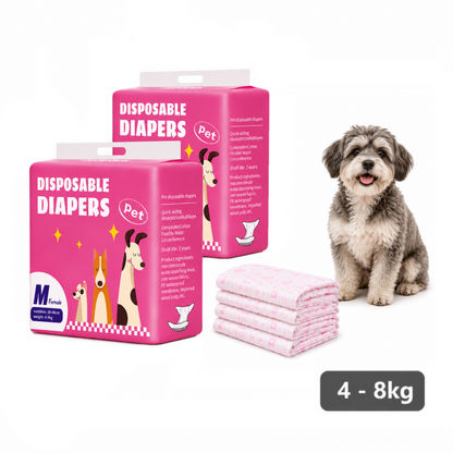 Pack x2 Pañales desechable Absorbente Para Perro Hembra 12 unidades - talla M