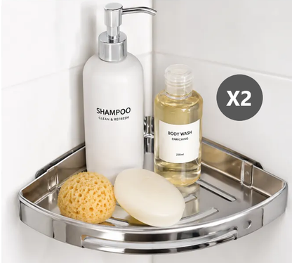 Kit x2 Repisas Esquinero De Acero Inoxidable Clásico Moderno