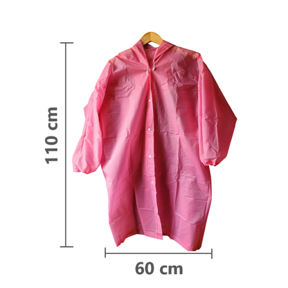 Poncho Ligero Impermeable con capucha y botones Adulto Unisex