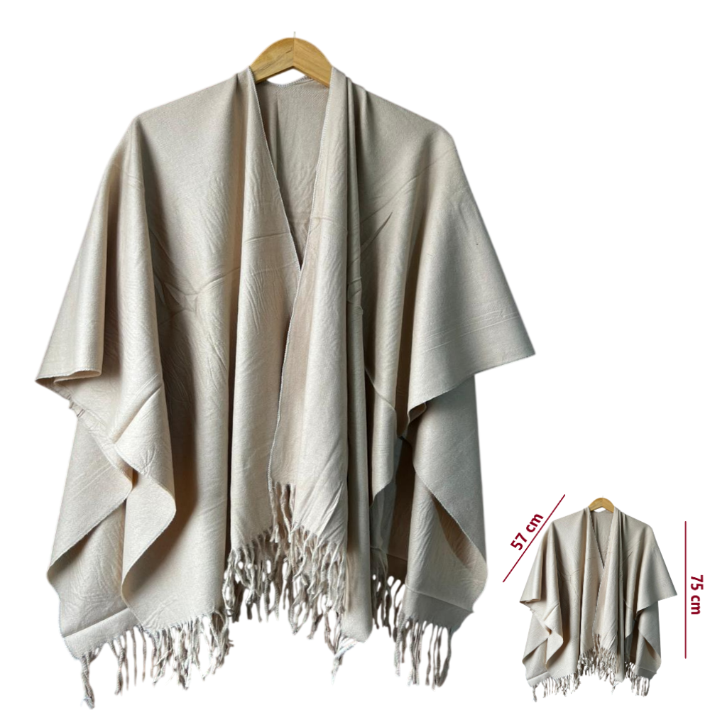 Capa Poncho Pashmina para mujer de invierno Casual / Beige / Talla única