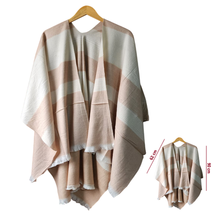Capa Poncho Pashmina para mujer de invierno Casual / Beige / Talla única