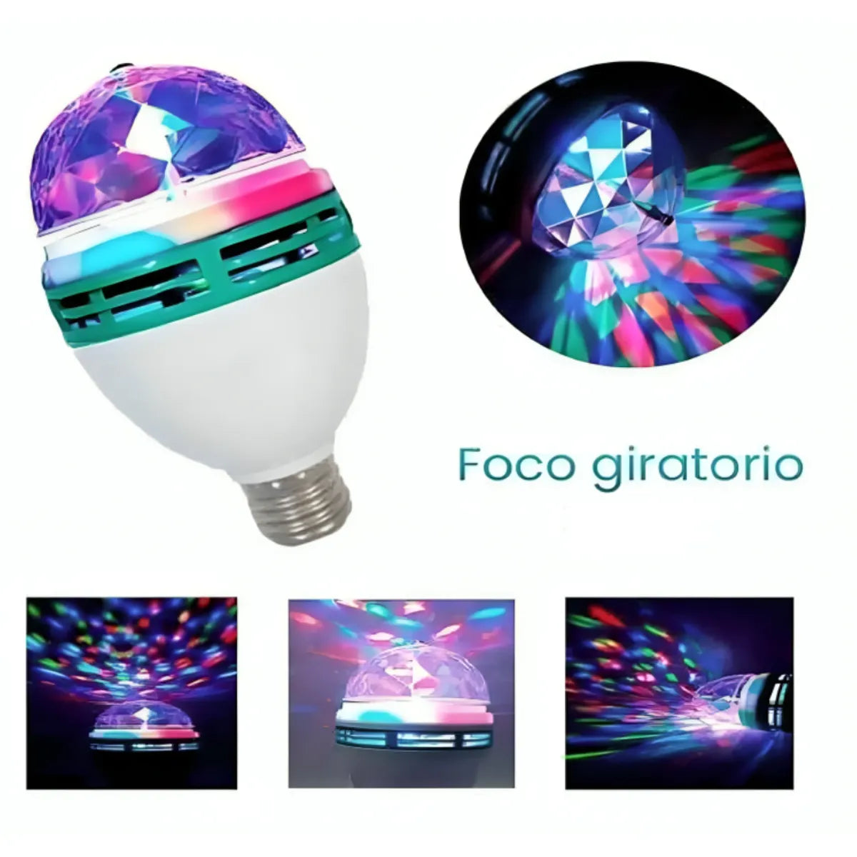 Foco LED De Colores Giratorio Para Socket Estándar