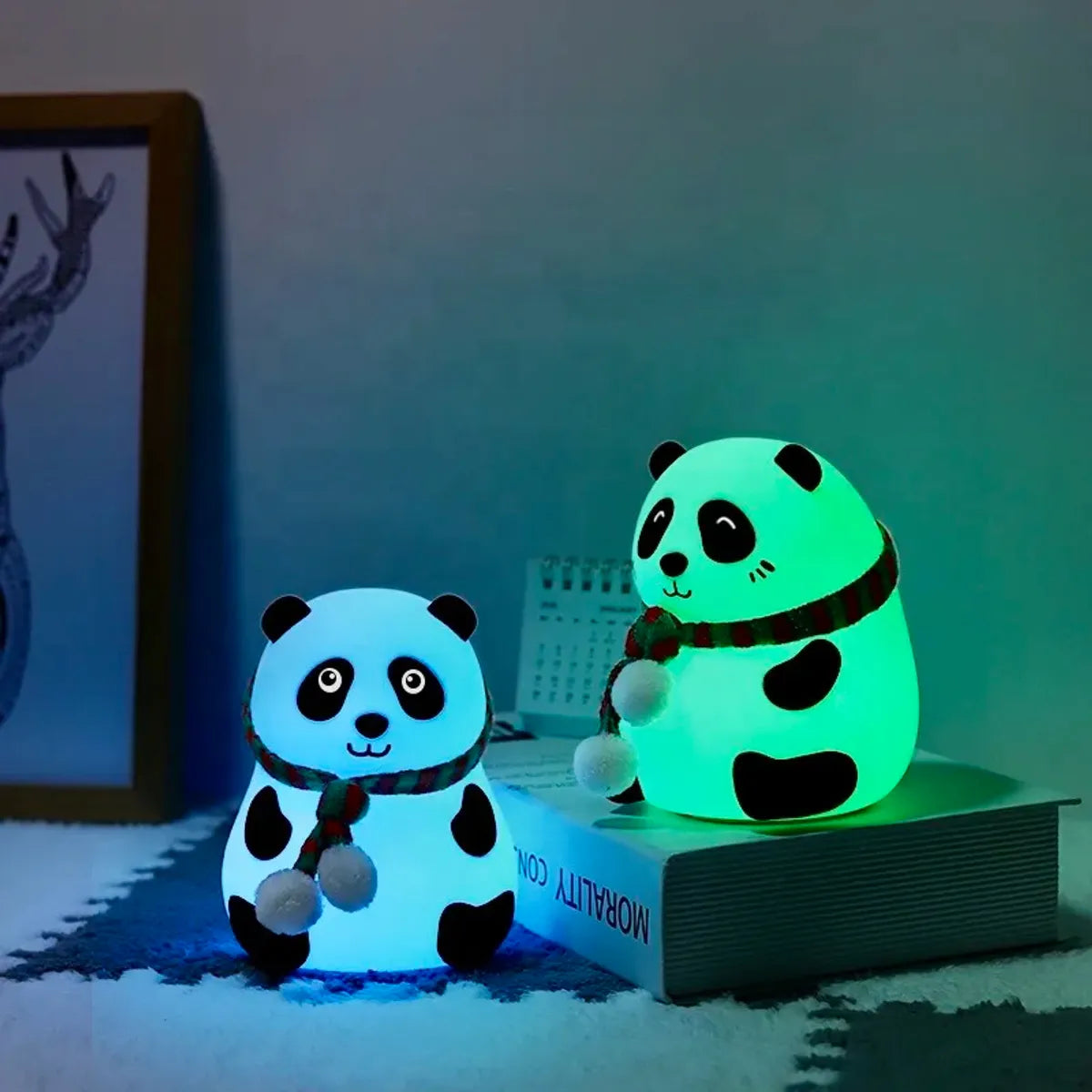 Lámpara de Oso Panda de Silicona Inalámbrica LED Nocturna