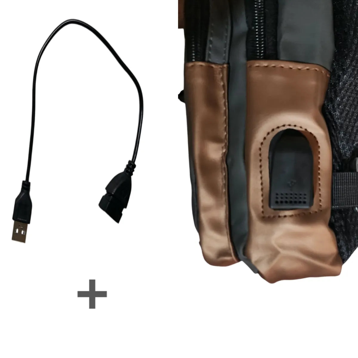 Morral canguro pechera elegante y versátil con entrada y cable USB