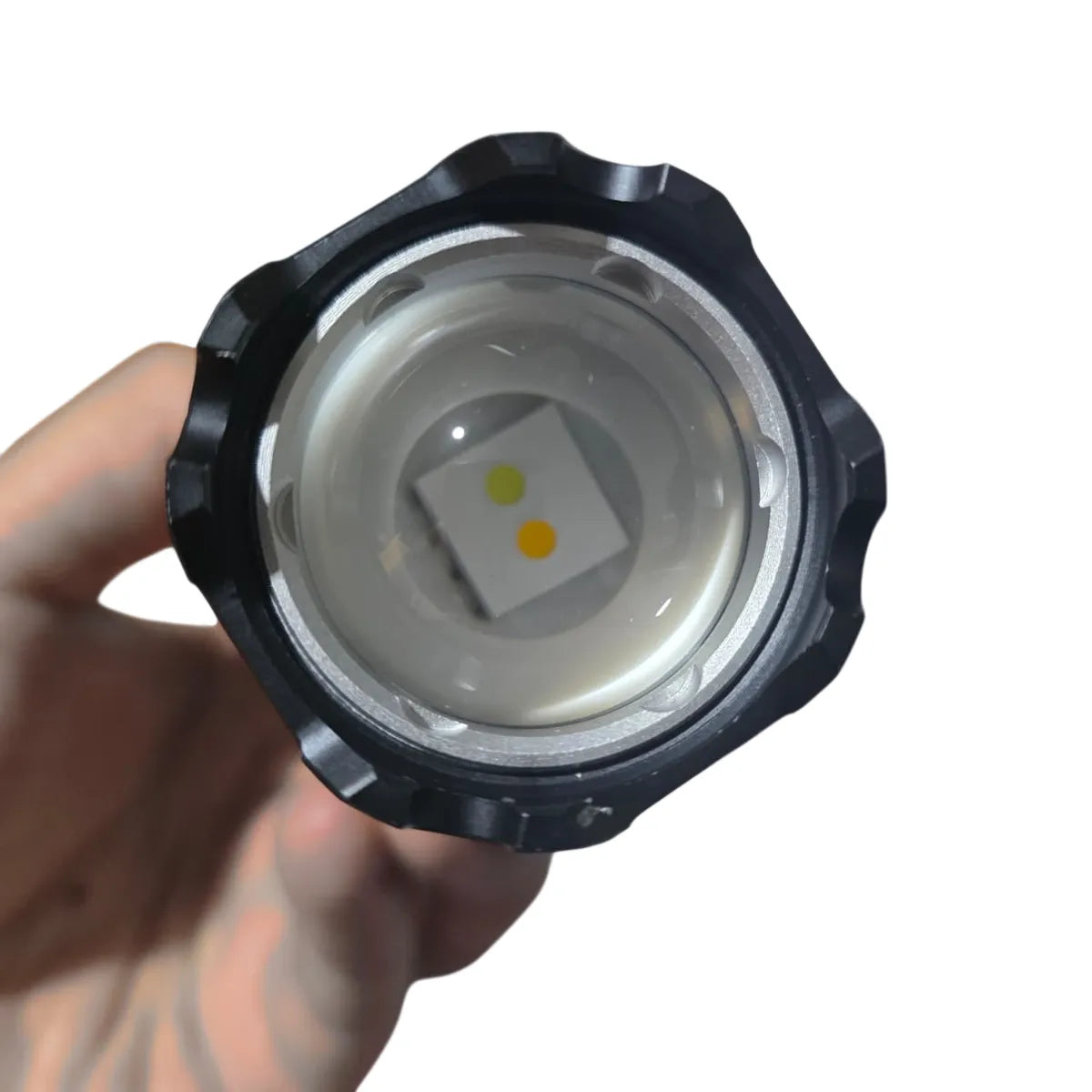 Linterna 8800mha con 2 luces blanco y amarillo recargable