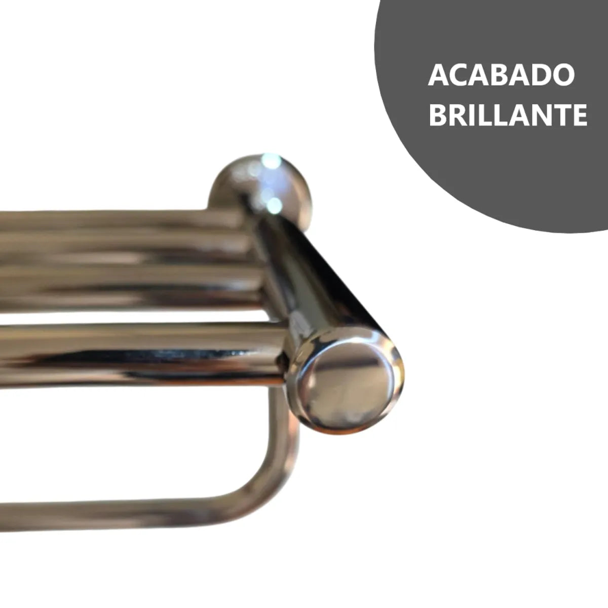 Pack x2 Toalleros Rectangular de Acero Inoxidable Plateado Brillante - 60 x 23 cm