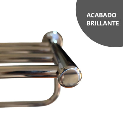 Pack x2 Toalleros Rectangular de Acero Inoxidable Plateado Brillante - 60 x 23 cm