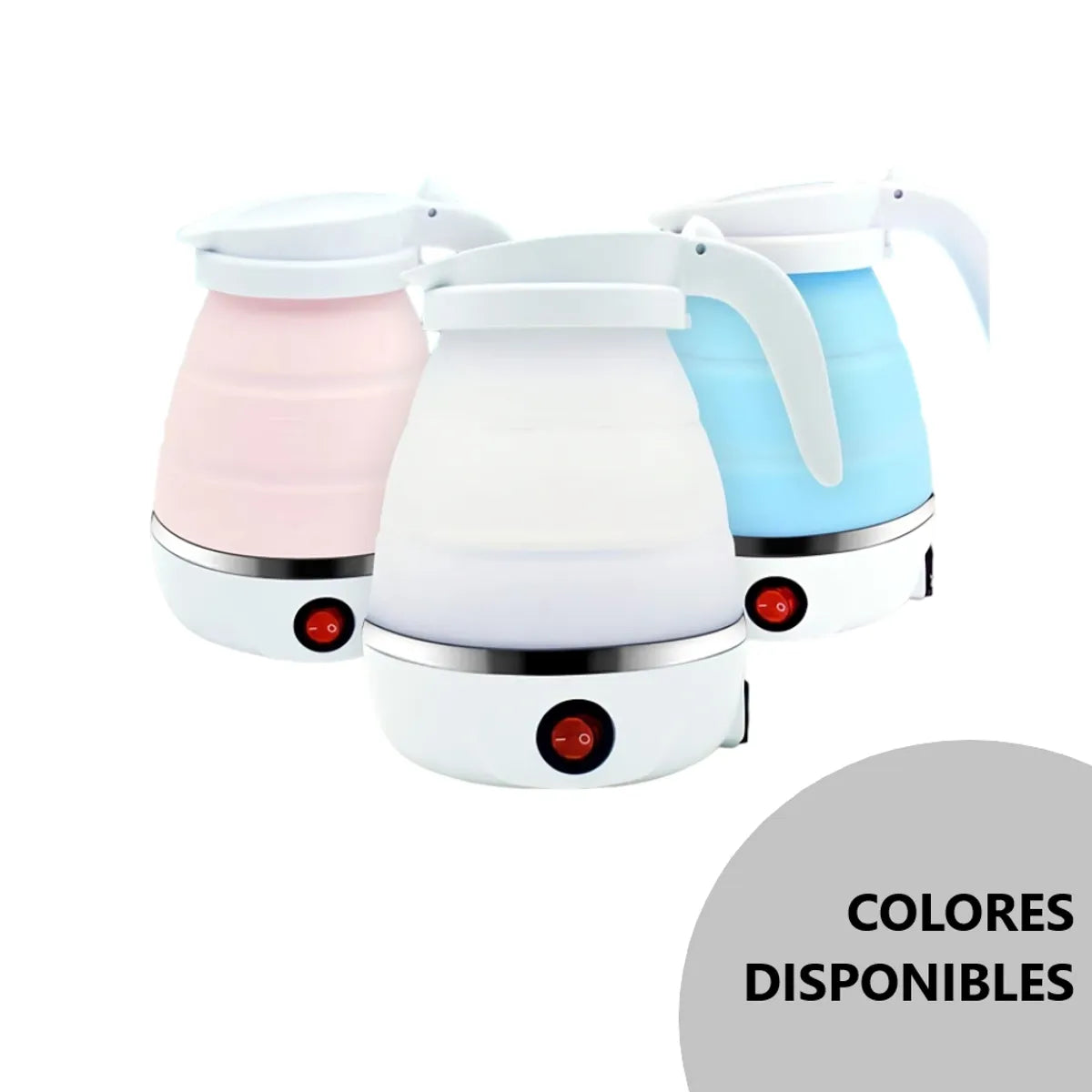 Hervidor De Agua Eléctrico Plegable De Silicona 600ml