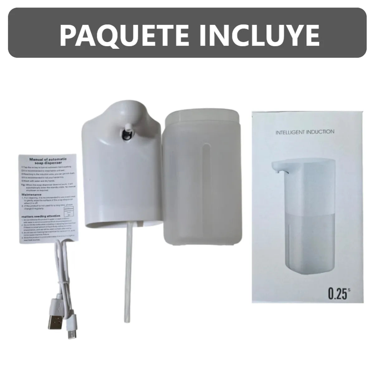 Dispensador automático con sensor de jabón líquido desinfectante de plástico