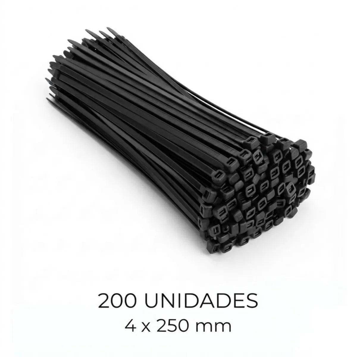 Pack x200 Precintos de Seguridad 250mm x 4mm - Negro