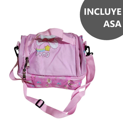 Lonchera térmica infantil con doble compartimento - Diseño Kawaii