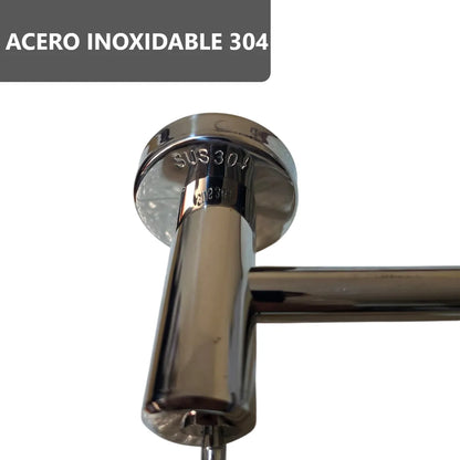 Toallero Rectangular de Acero Inoxidable Plateado Brillante - 60 x 16 cm