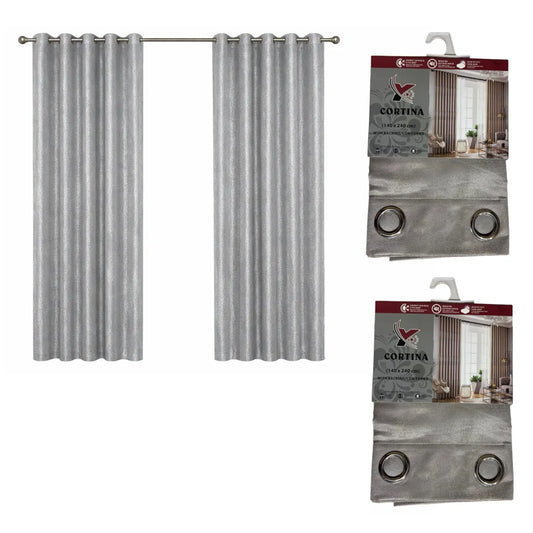 Pack x2 cortinas de 140x240cm con 8 ojales - Dorado viejo 39