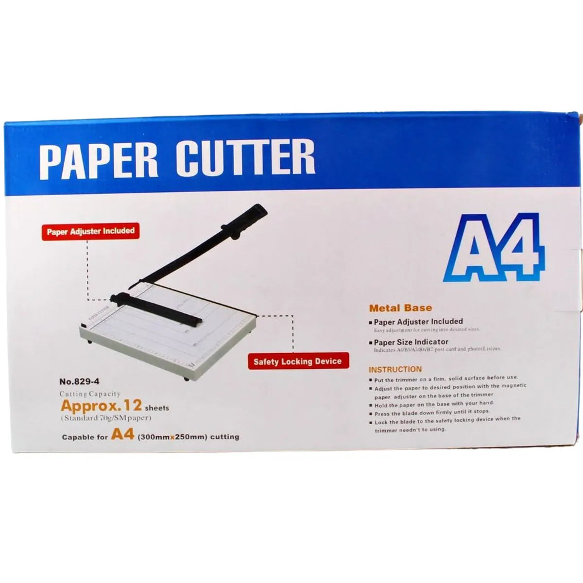 Guillotina Cortador de papel metálica A4 - 12 hojas
