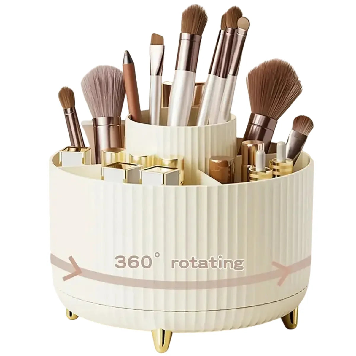 Organizador giratorio para brochas de maquillaje 5 ranuras