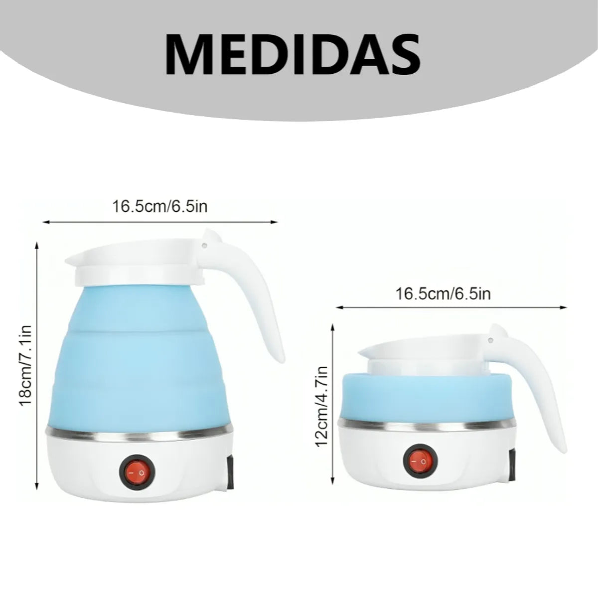 Hervidor De Agua Eléctrico Plegable De Silicona 600ml