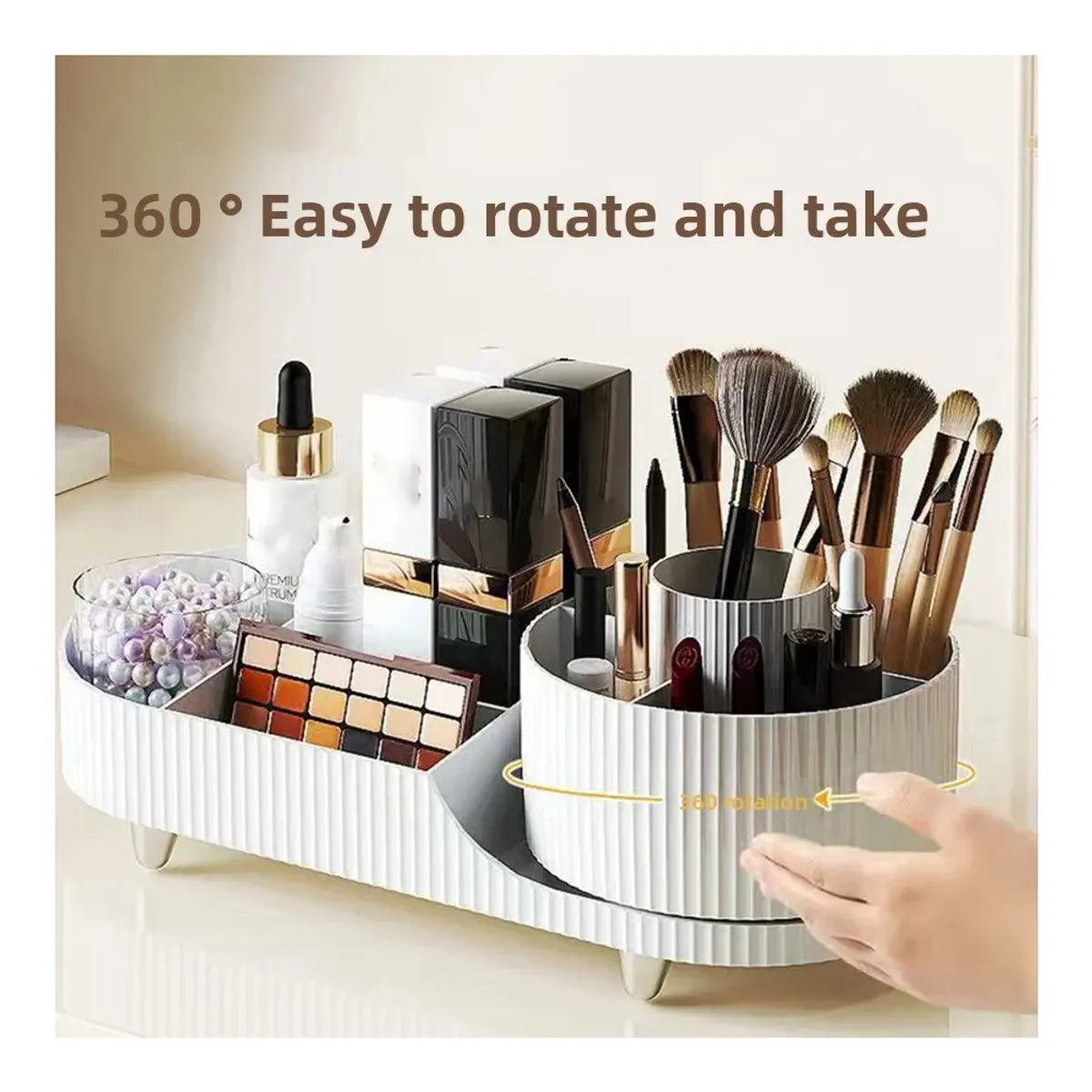 Organizador giratorio para brochas de maquillaje 9 ranuras