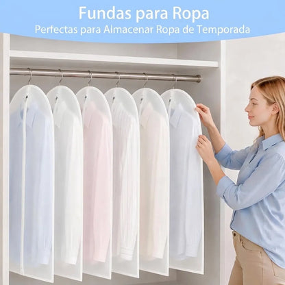 Pack x5 Protectores Fundas de Camisas Semi transparentes para Clóset Anti Polvo- 60x100 cm