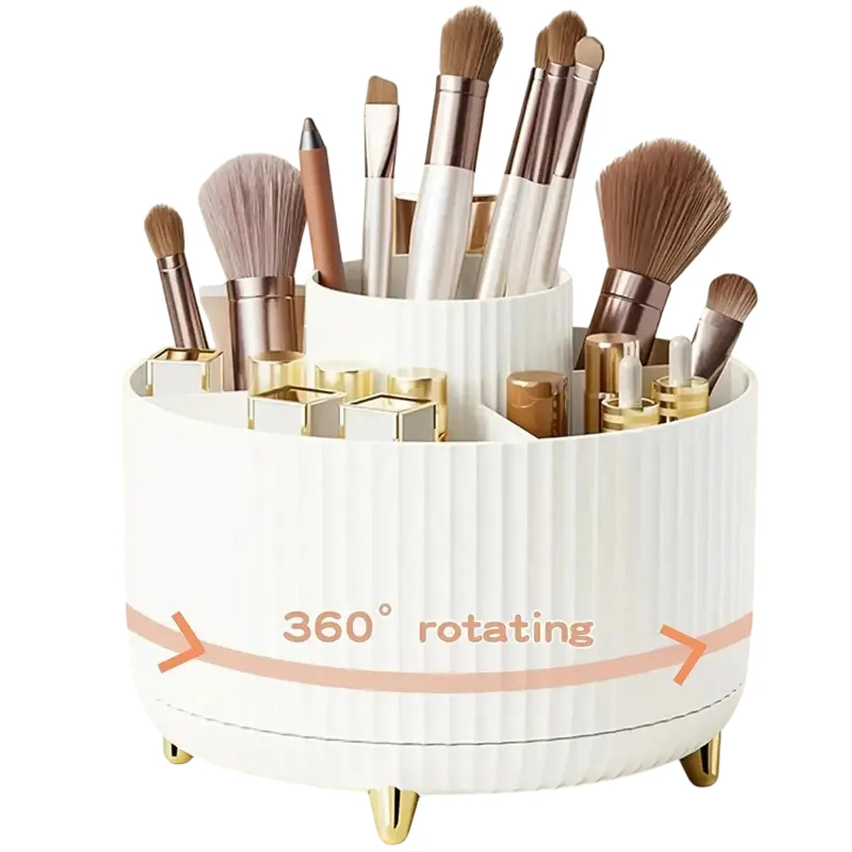 Organizador giratorio para brochas de maquillaje 5 ranuras