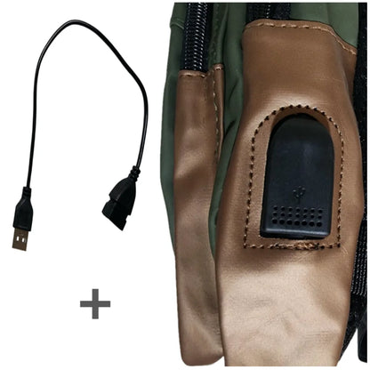 Morral canguro pechera elegante y versátil con entrada y cable USB