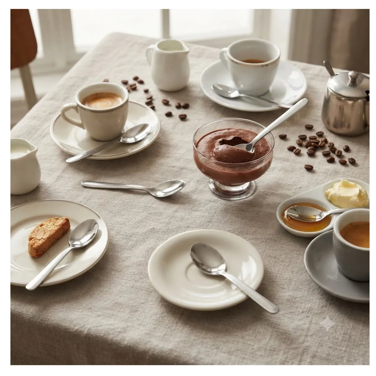 Pack x6 cucharitas de café postre de acero inoxidable