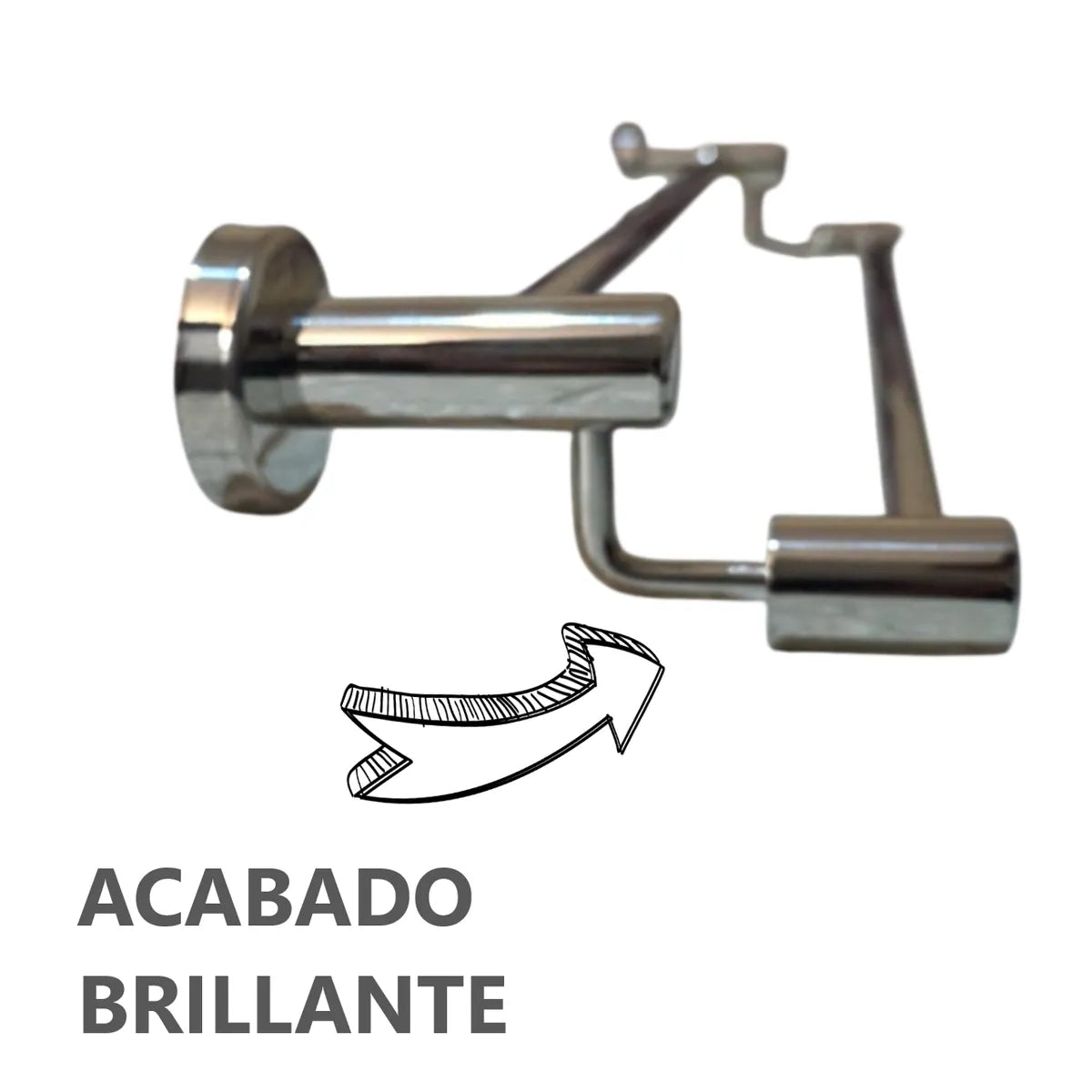 Toallero Rectangular de Acero Inoxidable Plateado Brillante - 60 x 16 cm