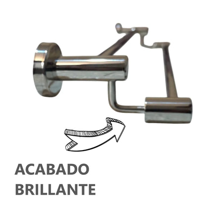 Toallero Rectangular de Acero Inoxidable Plateado Brillante - 60 x 16 cm