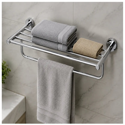 Pack x2 Toalleros Rectangular de Acero Inoxidable Plateado Brillante - 60 x 23 cm