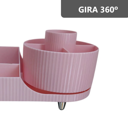 Organizador giratorio para brochas de maquillaje 9 ranuras