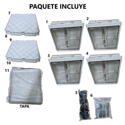 Estante de 135cm con 4 niveles con ruedas e imantado