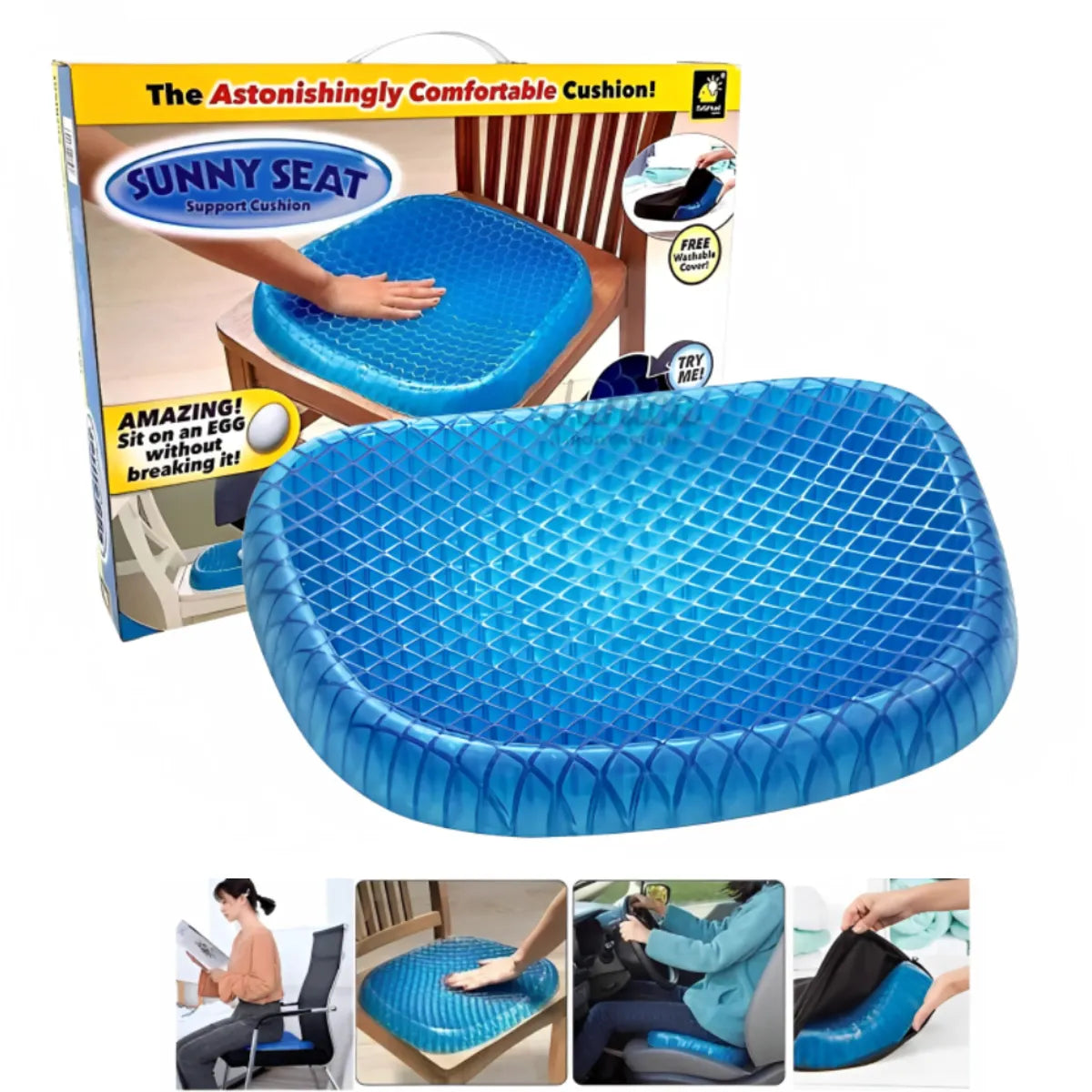 Asiento Cojin Gel Ortopédico Transpirable con funda