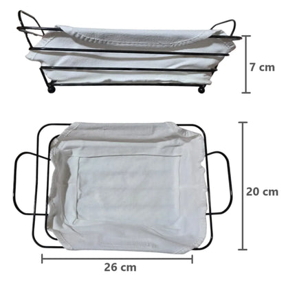 Pack x4 Paneras Cestas Rectangular de Metal con tela desmontable