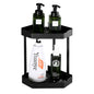 Repisa esquinero 2 niveles de baño ducha de acero inoxidable color negro mate