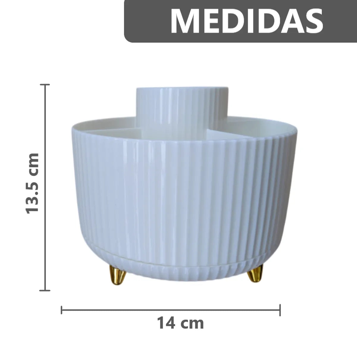 Organizador giratorio para brochas de maquillaje 5 ranuras