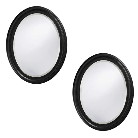 Pack x2 Espejos de Pared Ovalado Negro Mate - 48 cm