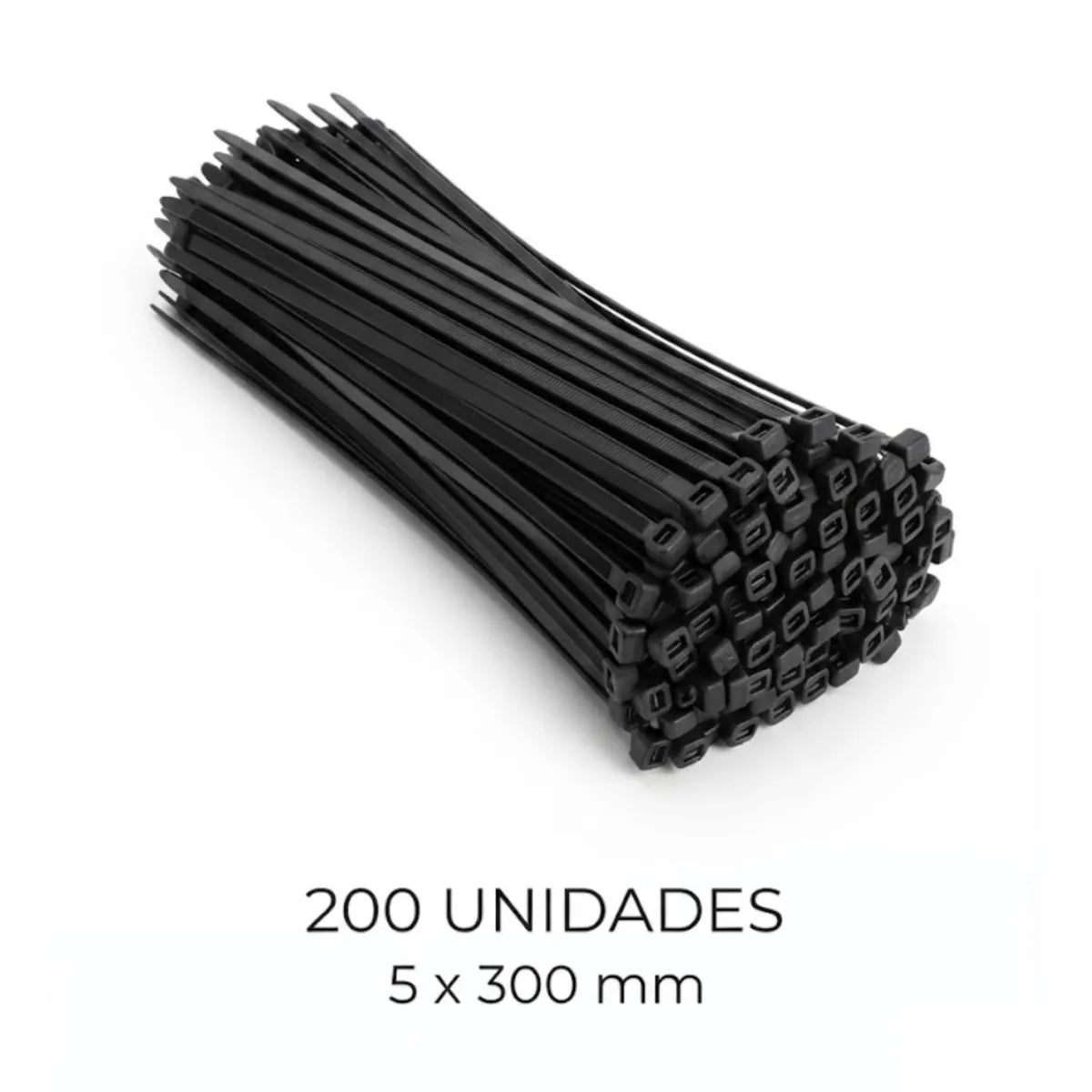 Pack x200 Precintos de Seguridad 300mm x 5mm - Negro