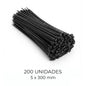 Pack x200 Precintos de Seguridad 300mm x 5mm - Negro
