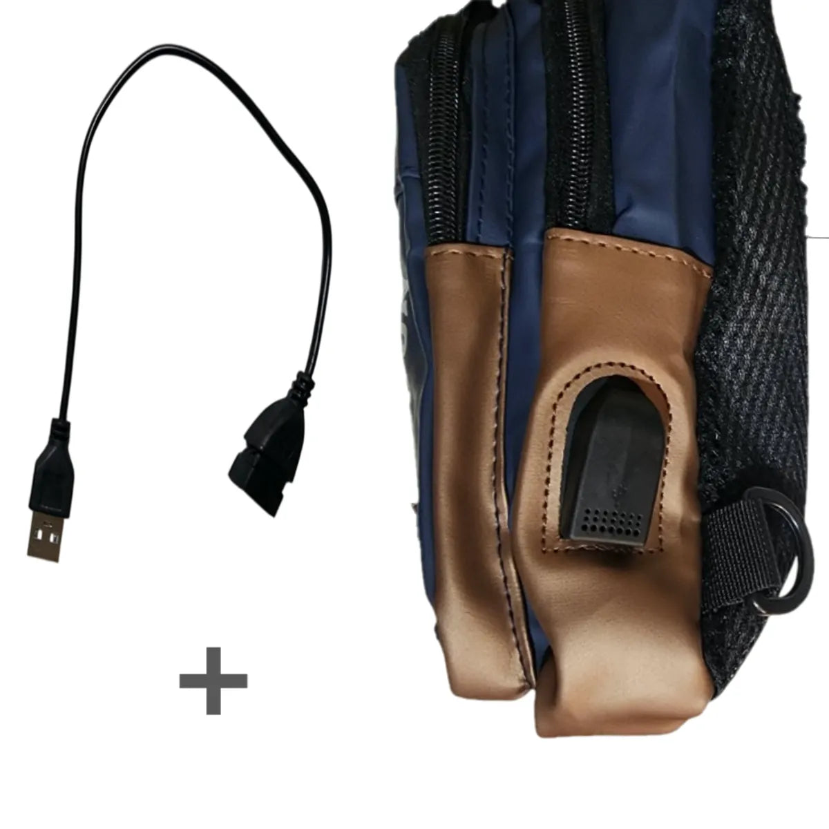 Morral canguro pechera elegante y versátil con entrada y cable USB