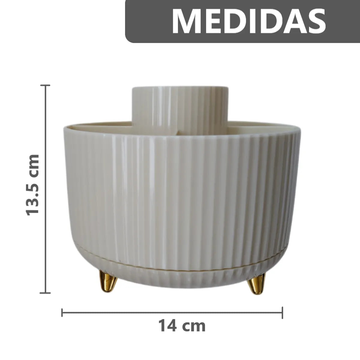 Organizador giratorio para brochas de maquillaje 5 ranuras