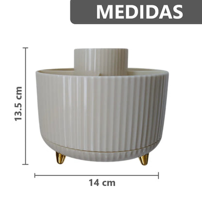 Organizador giratorio para brochas de maquillaje 5 ranuras