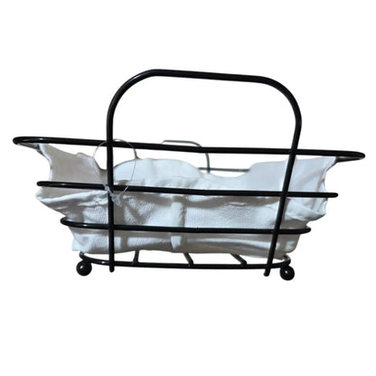 Pack x3 Paneras Cestas Rectangular de Metal con tela desmontable