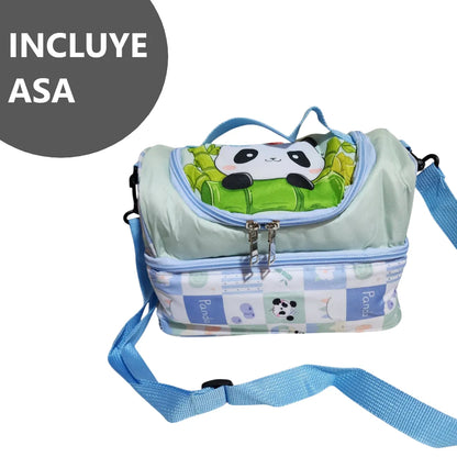 Lonchera térmica infantil con doble compartimento - Diseño Kawaii